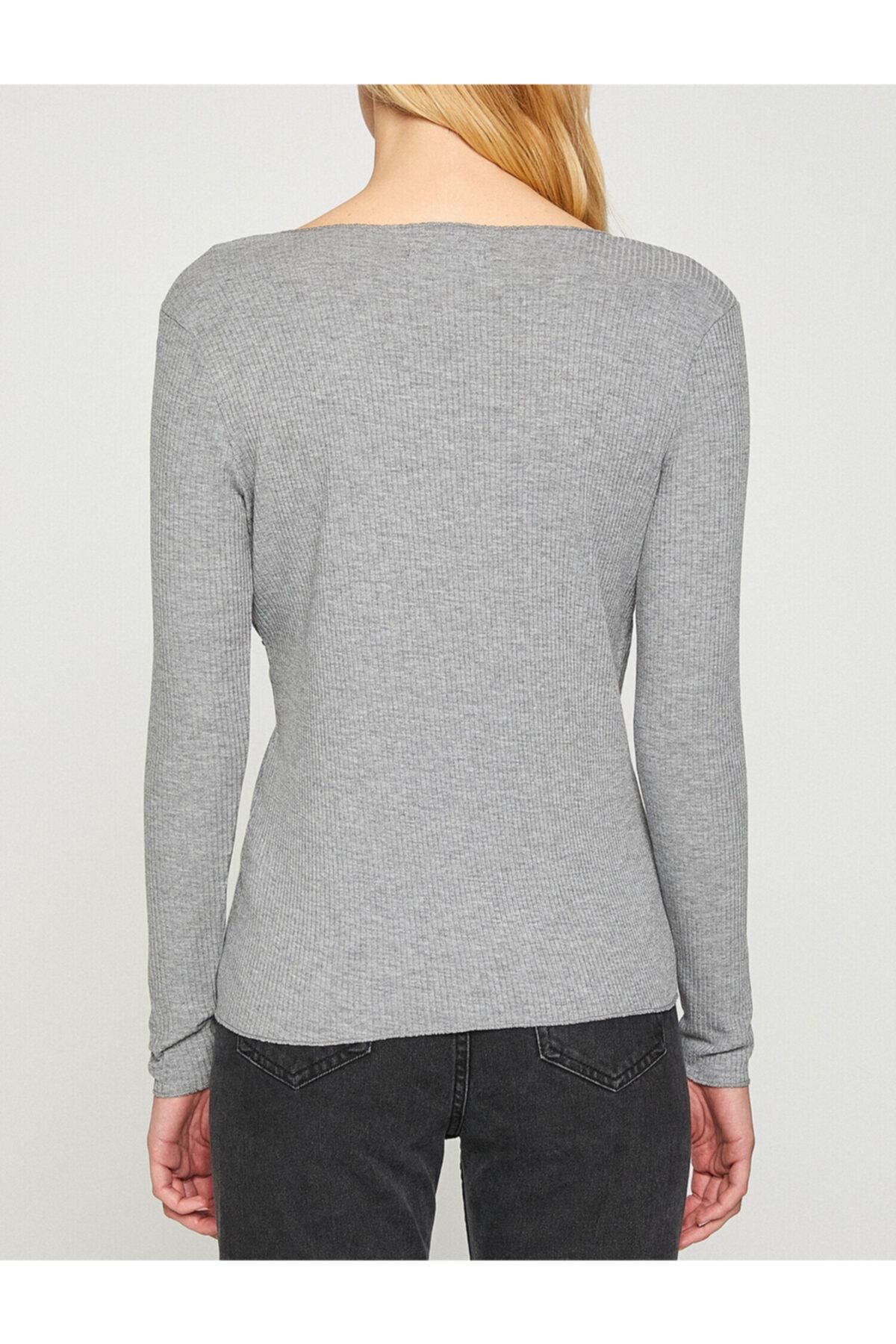 Koton-Tricou gri pentru femei 8YAK16470IK 4