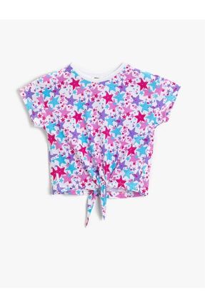Kız Çocuk Önden Baglamali Pamuklu T-Shirt 1YKG17524OK