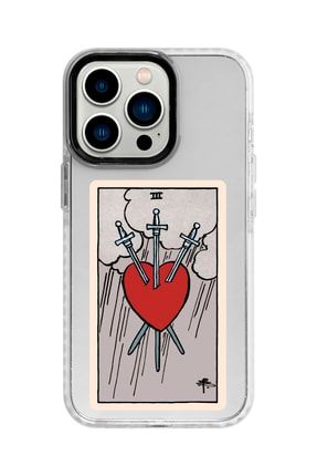 Iphone 13 Promax Beyaz Kenarlı Anti Shock The Heart Desenli Telefon Kılıfı IP13PMANTI-137