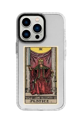 Iphone 13 Promax Beyaz Kenarlı Anti Shock Justice Desenli Telefon Kılıfı IP13PMANTI-153