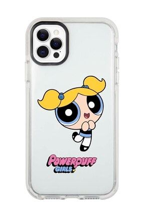Iphone 11 Pro Beyaz Kenarlı Anti Shock Powerpuff Girls Desenli Telefon Kılıfı IP11PANTI-166
