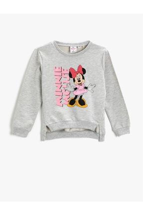 Minnie Mouse Lisanslı Baskılı Sweatshirt Pamuklu 2WKG10188AK