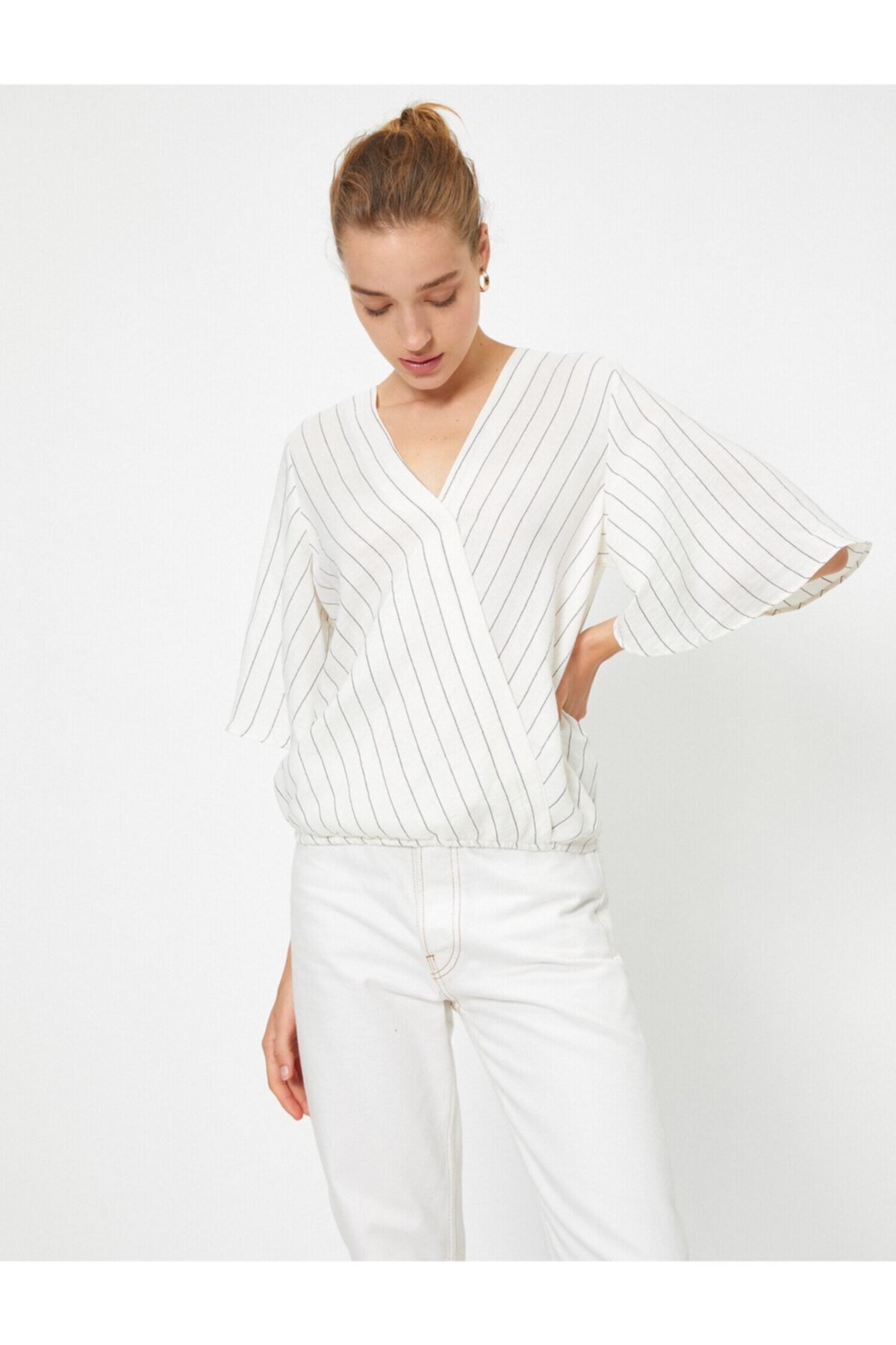 Koton Bluse Weiß Regular Fit Fast ausverkauft