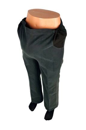 Boru Paça Rahat Kalıp Belden Ayarlanabilir Lastikli Pamuklu Kahverengi Hamile Pantolon HP001