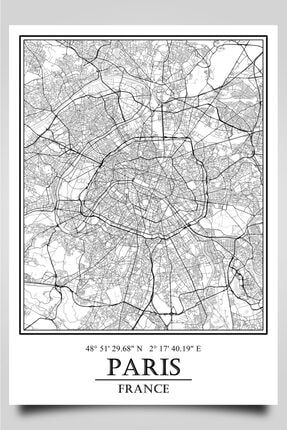 Paris Şehir Haritası Çerçevesiz Poster HT81084PRS