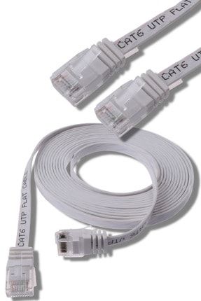 Cat6 Yassı Ethernet Network Lan Internet Kablosu 20 Metre-beyaz CAT6-2200B