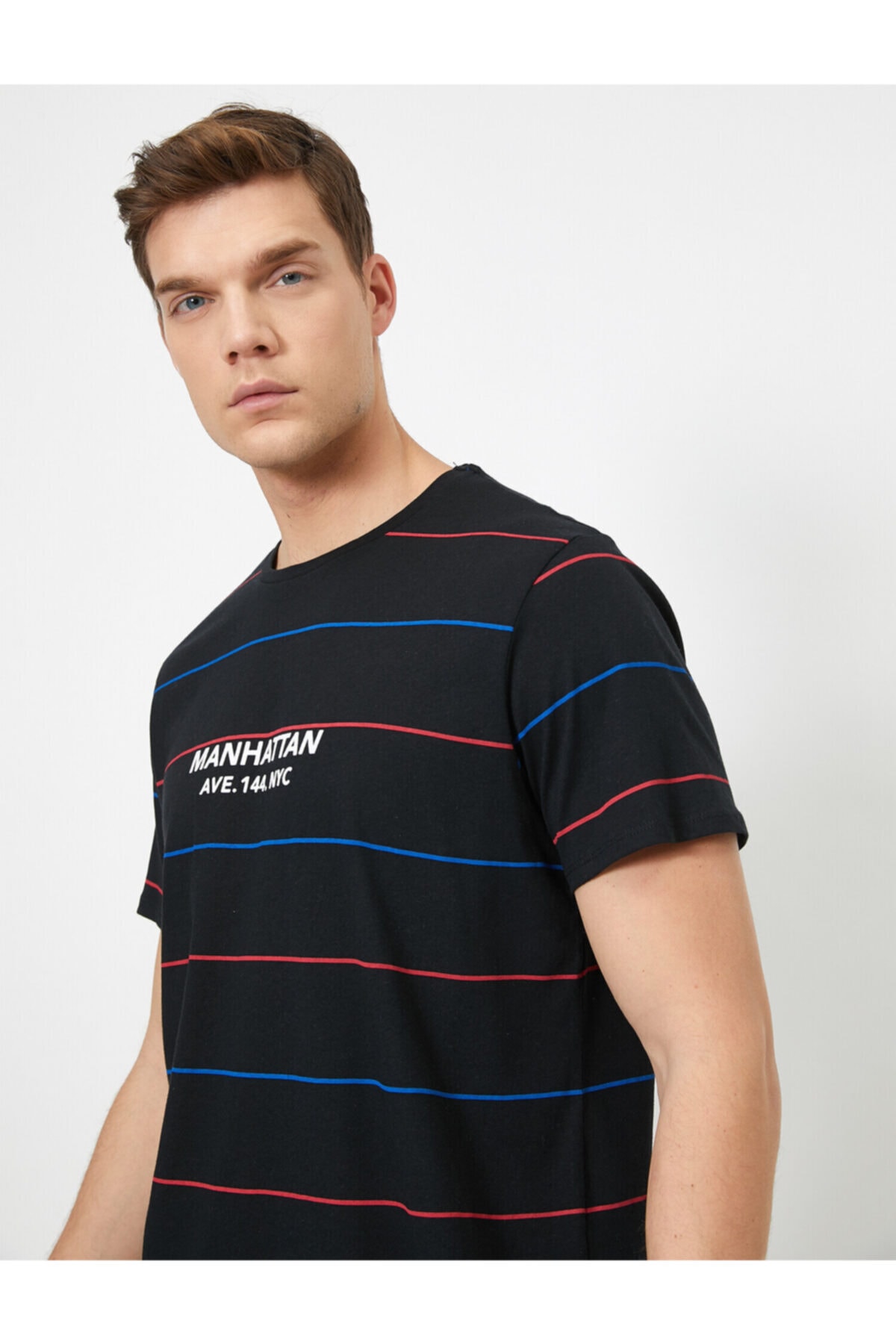 تیشرت مردانه مشکی کوتون | 0YAM14729OK اورجینال - تصویر 2