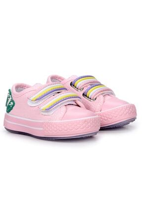 Pembe - Alf 134 Renkli Cırt Işıklı Kız/erkek Çocuk Keten Spor Ayakkabı TYC00308795087