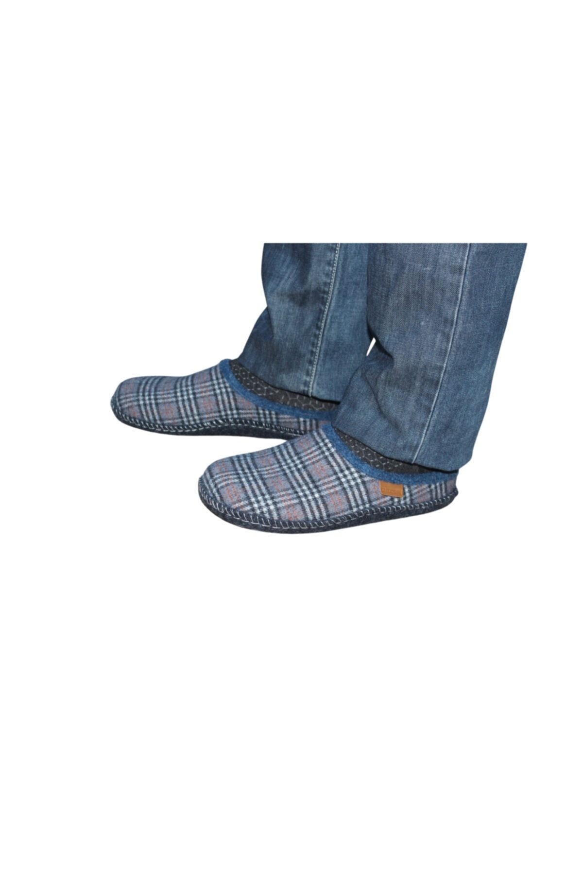 Blue plaid slippers sales