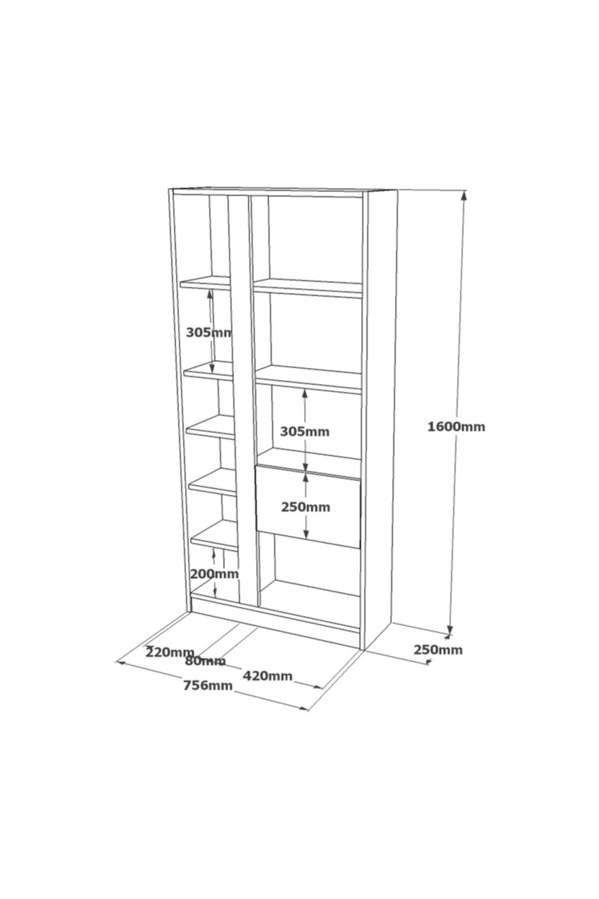 Yurudesign Luvio Kitaplık Kapaklı 160cm Keçe-beyaz Lv21-wk AN8320