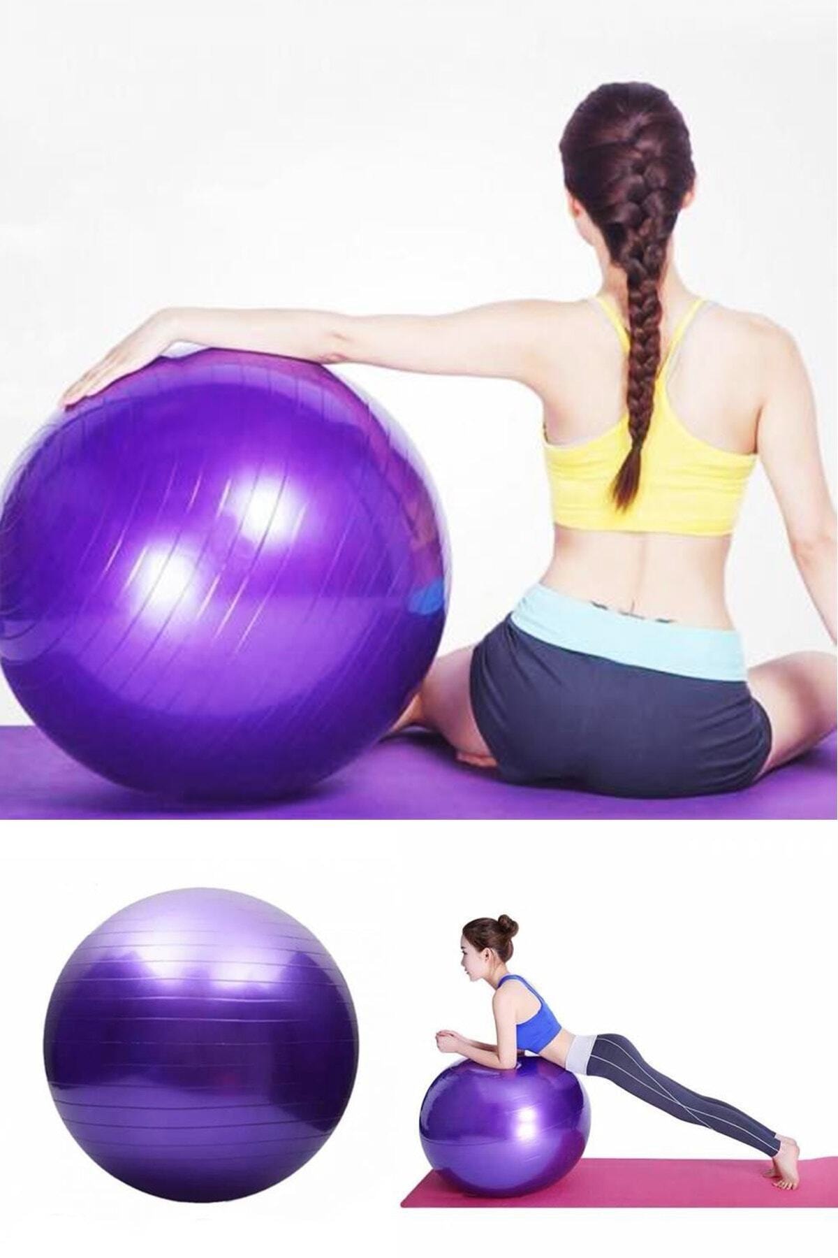 Clifton 55 cm Büyük Boy Pilates Topu Mor Renk