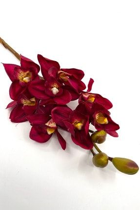 Luxurious Serisi Yapay Tek Dal Faberi Rolfe Tropik Orkide 90 Cm Kırmızı TB-436