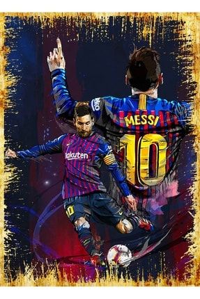 Ahşap Tablo Messi Barcelona Art Poster 25cmx35cm heybe23511197