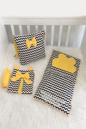 Siyah Zigzag Ve Sarı Kombin Bebek Bakım Seti MDSTRALTCM5