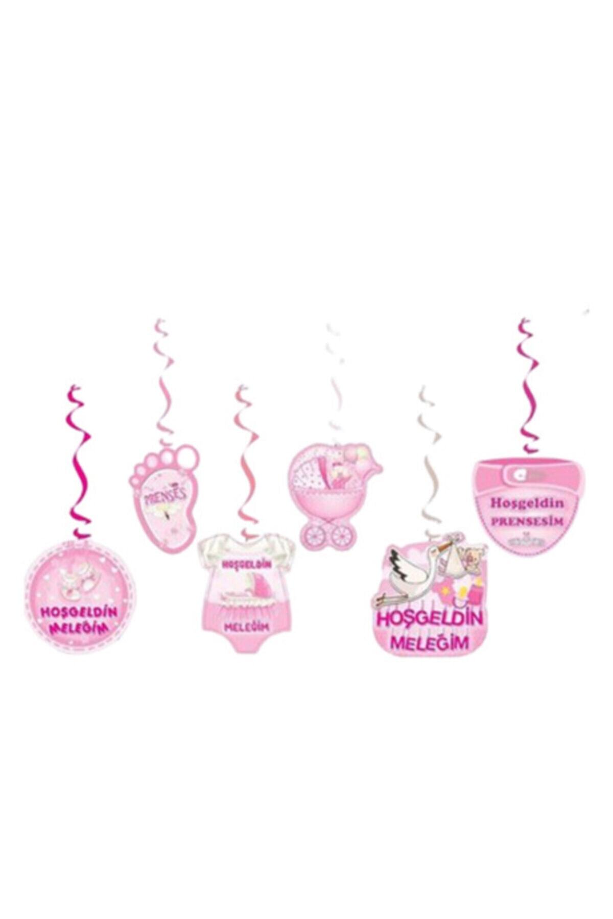 Mini Party Store 6'lı Tavan Süs Pembe Hoşgeldin Bebeğim