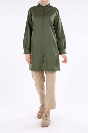 Zuhre Gizli Dugme Detayli Tunik Kirmizi T 0767 Trendyol