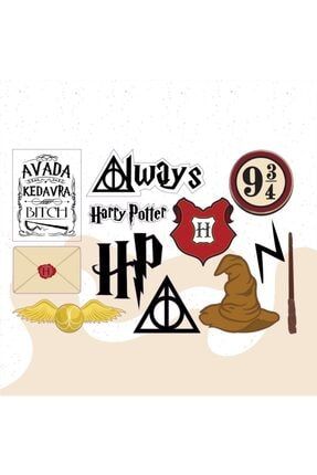Siyah Harry Potter Tasarımlı A5 Stickers PYTKSTK026