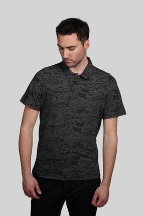 Erkek Siyah Modern Fit Polo Yaka T-shirt 171721360M