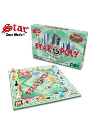 Monopoly Star Poly Emlak Alım Satım Oyunu Zeka Eğitici Oyunlar Aile Kutu Oyunu 2 - 6 Kişilik Oyun Star Monopoly