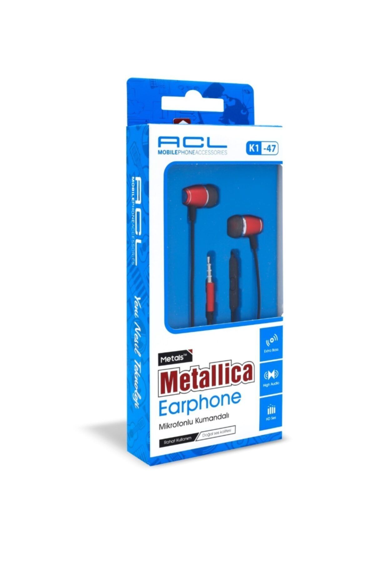Genel Markalar K1-47 Metal Mikrofonlu Kumandalı Kulakiçi Kulaklık 3.5mm Jack