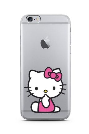 Iphone 6s Plus Hello Kitty Tasarımlı Süper Şeffaf Silikon Telefon Kılıfı ip6splustrdn1120hellokity