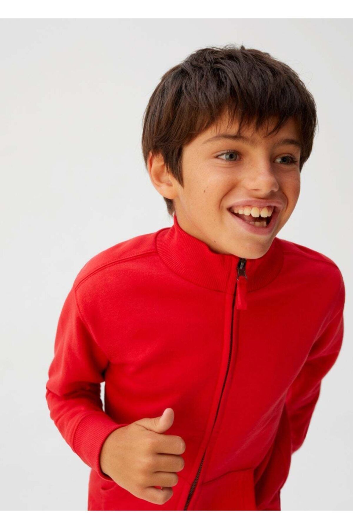 Kırmızı Erkek Çocuk Kabartma Yazılı Sweatshirt 53063760