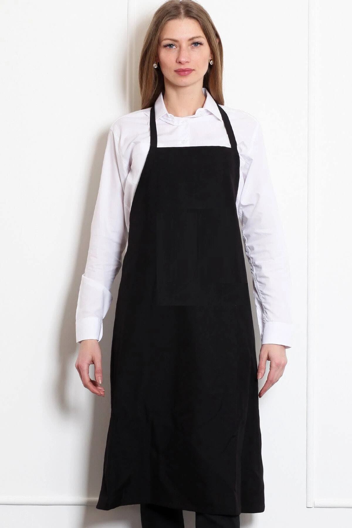 huzurönlük Siyah Renk Ön Önlük Garson Aşçı Kadın Erkek Önlük
