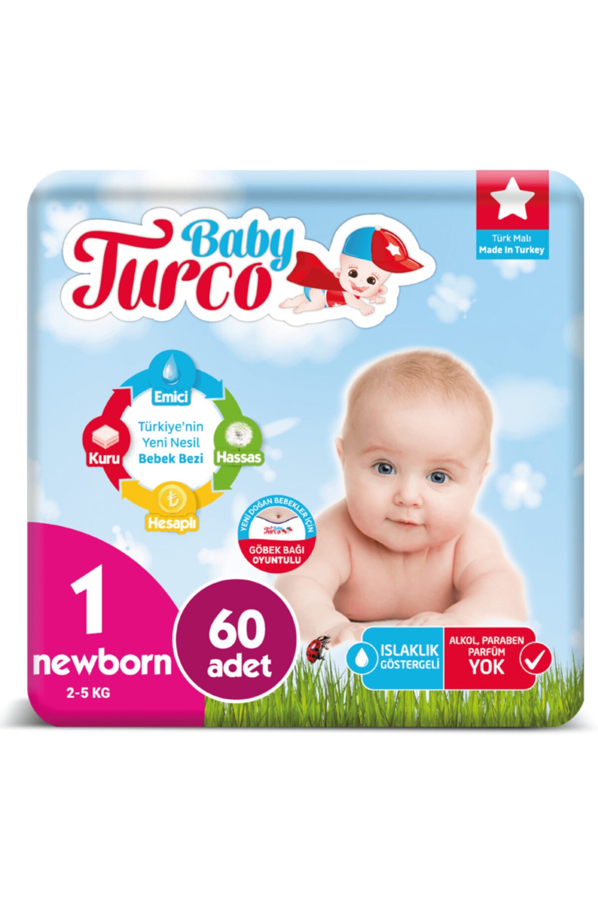 baby turco bebek bezi 1 numara newborn 2 5 kg 60 adet fiyati yorumlari trendyol