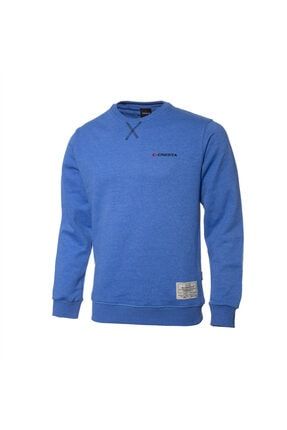 Erkek Mavi Basic Sweatshirt 3004