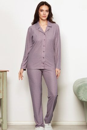 Düğmeli Kadın Pijama Takımı 5930