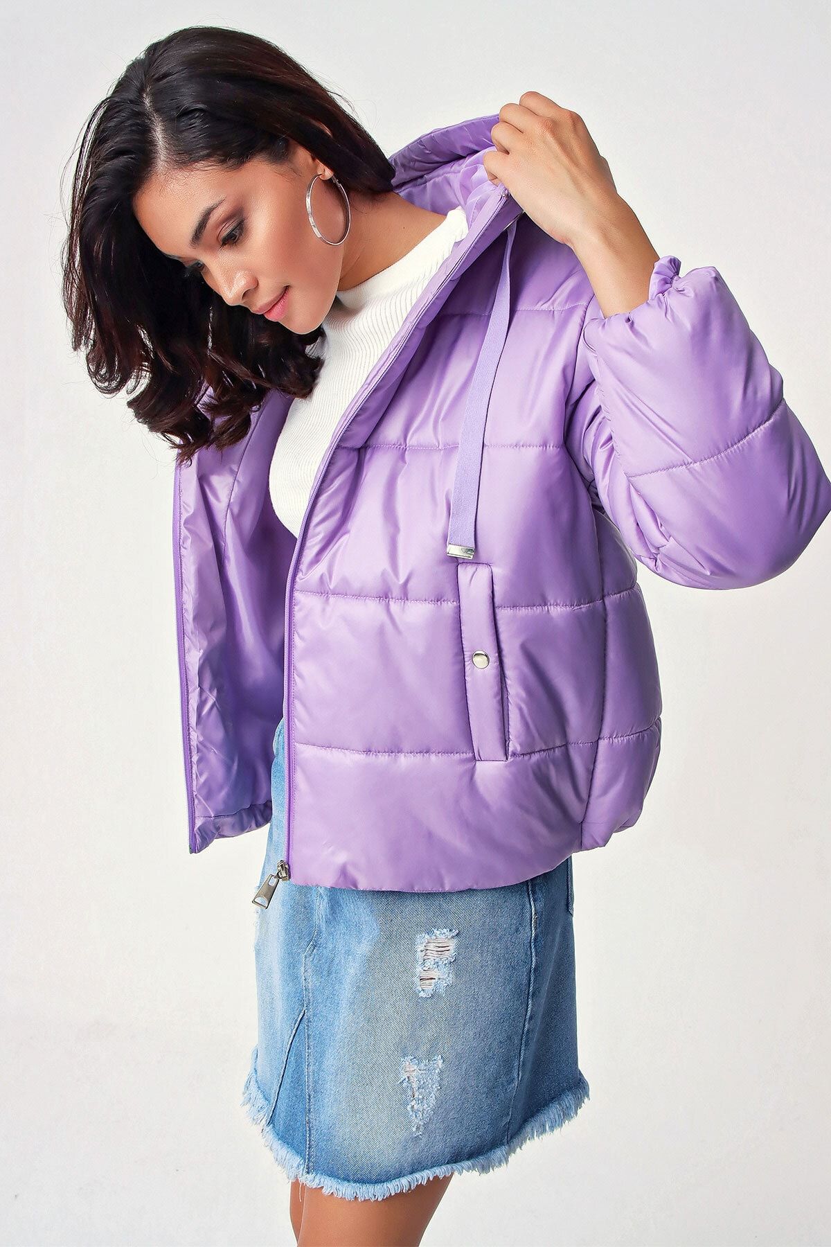 Lila puffer jacket new arrivals