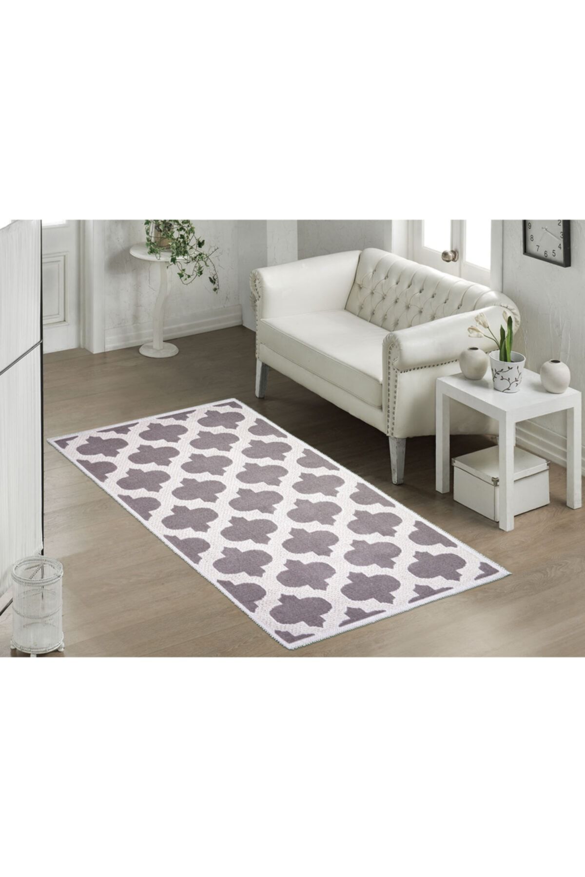 Vitaus Pamuklu Kilim Madalyon Krem Kahve