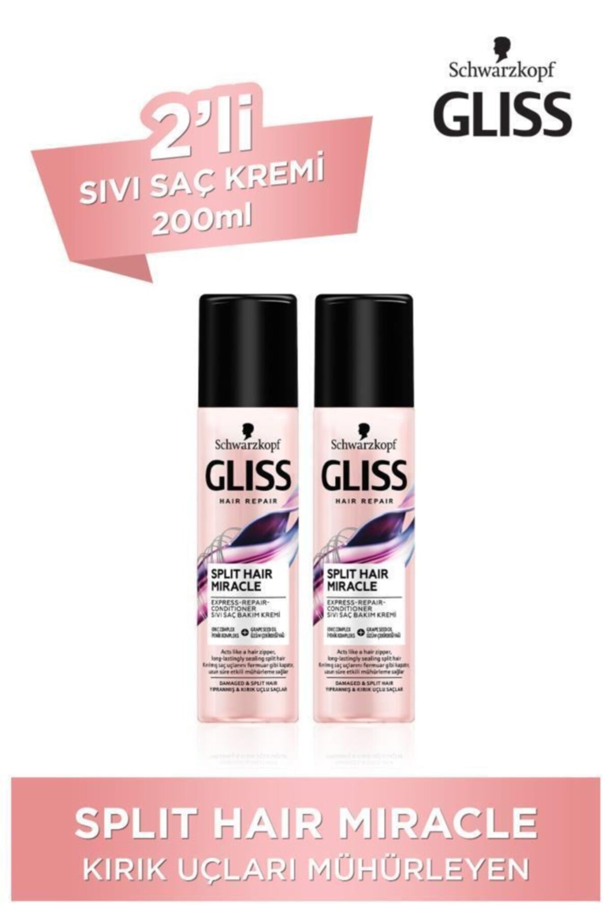 Gliss Split Hair Sıvı Saç Kremi 200 Ml X 2 Adet
