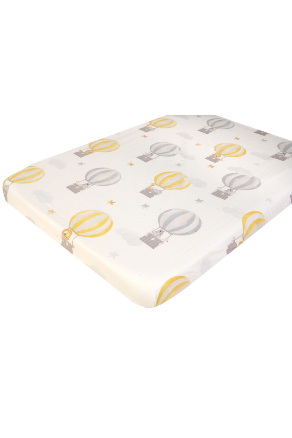 NAB-Mother's Side Crib Sheet with Elastic 2 Different Patterns Balloons and Forest Animals 60x90 +12 CmSet of 2 2