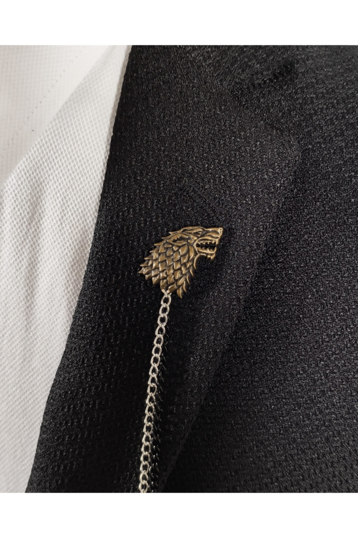  سنجاق یقه فلزی طرح گرگ برنزی