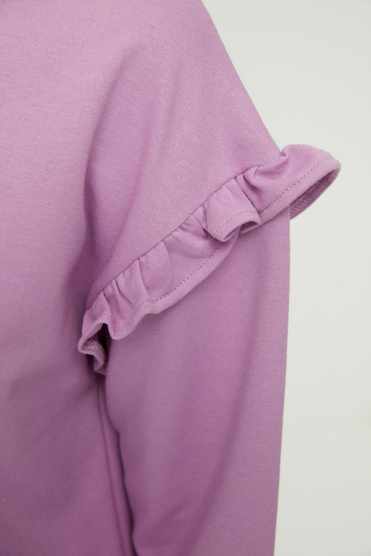 Trendyol Modest Lila Kol Fırfır Detaylı Örme Sweatshirt TCTSS22TW0001 RN9652