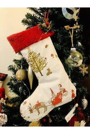 Yeni Yıl Şömine Çorabı,noel Baba Geyik Çam Ağacı Figürlü Yılbaşı , Şömine Çorabı,new Year Cutenoelcrp10