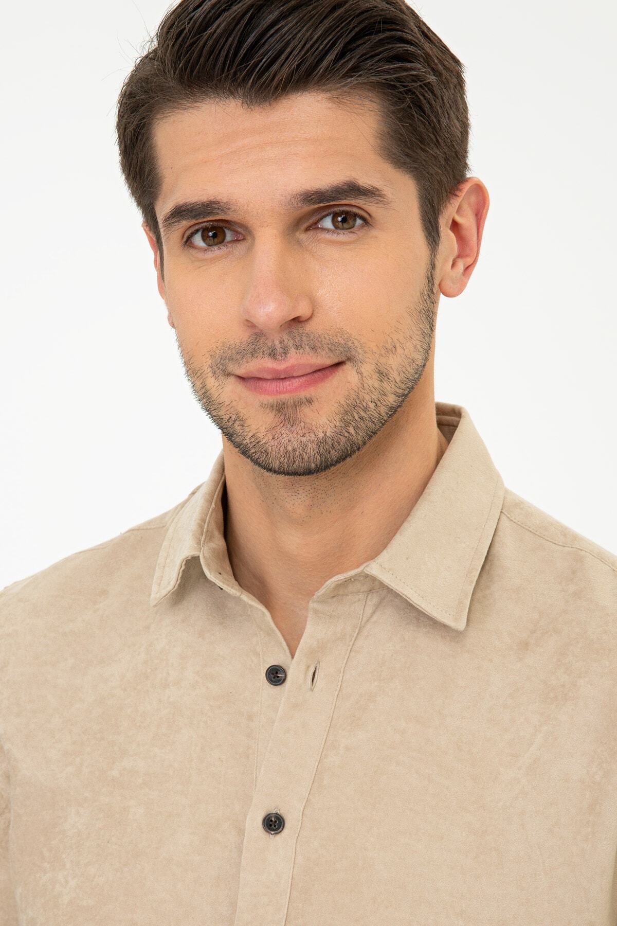 پیراهن مردانه بژ پیرکاردین | G021SZ004.000.1360064 اورجینال - تصویر 2