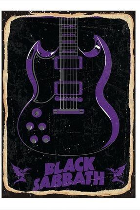Black Sabbath Desenli Ahşap Tablo TBLMGDK80264