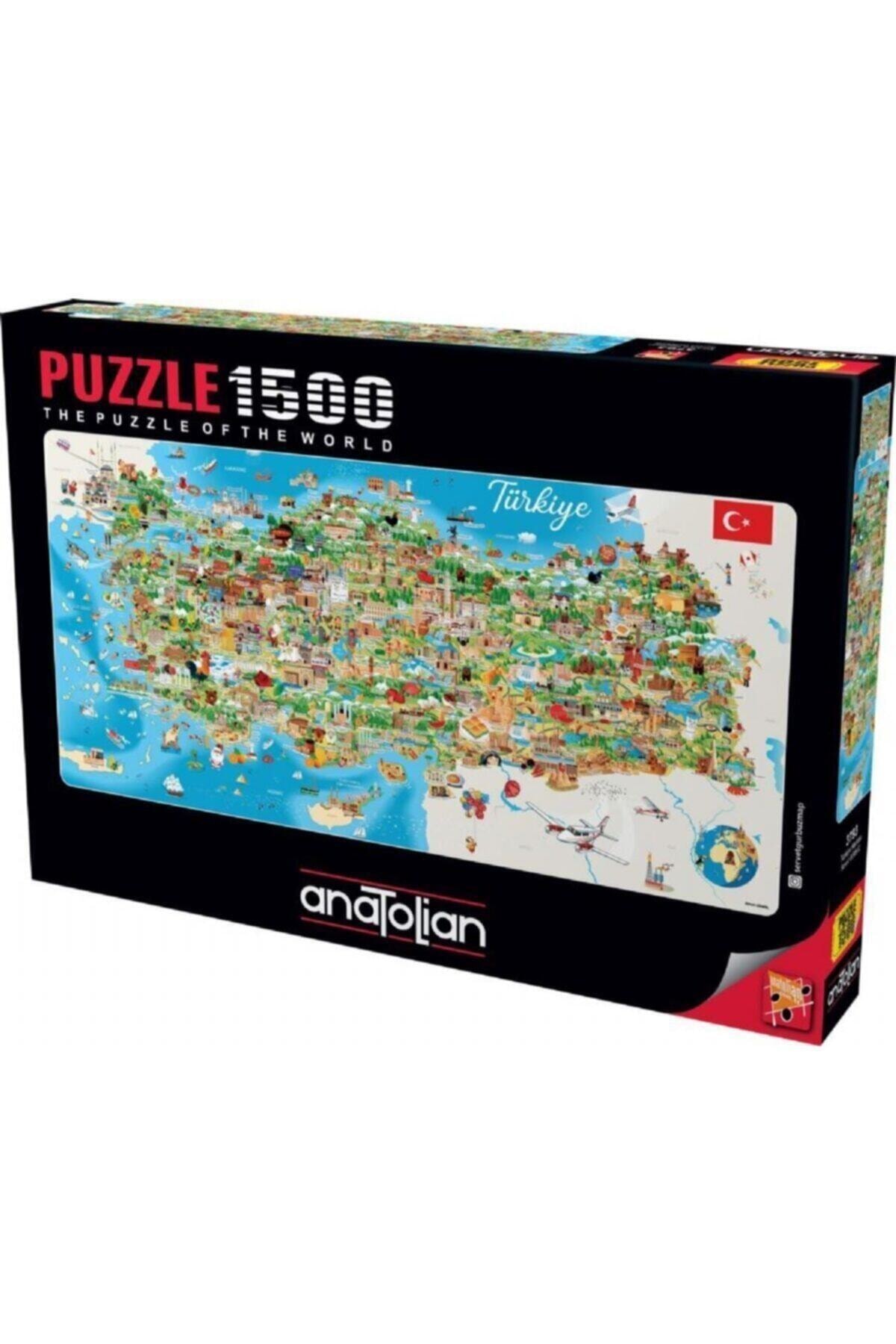 Anatolian Puzzle Türkiye Haritası / 1500 Parçalık Puzzle, Kod:3793