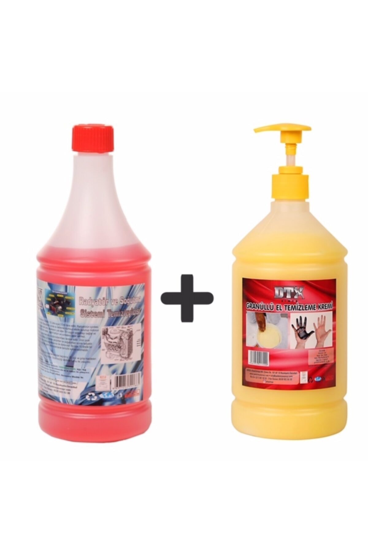 (solventli) Oto Kalorifer Ve Petek Temizleme Ilacı 1 Lt & Granüllü El Temizleme Sabunu 1 Lt
