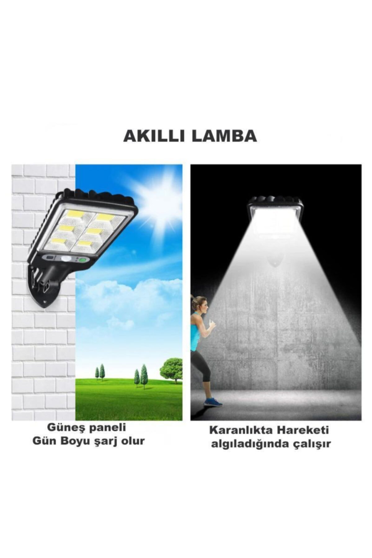 Solar Güneş Enerjili Led Bahçe Aydınlatması 3 Modlu Hareket Sensörlü Su Geçirmez Lambası 3