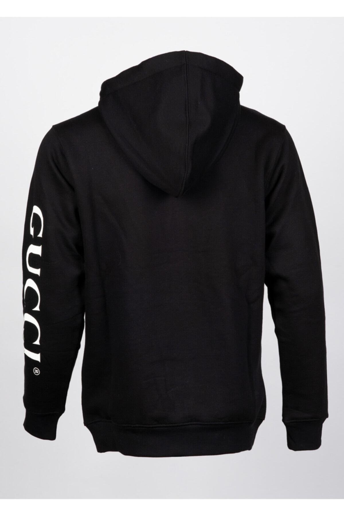 black moletom com capuz gucci