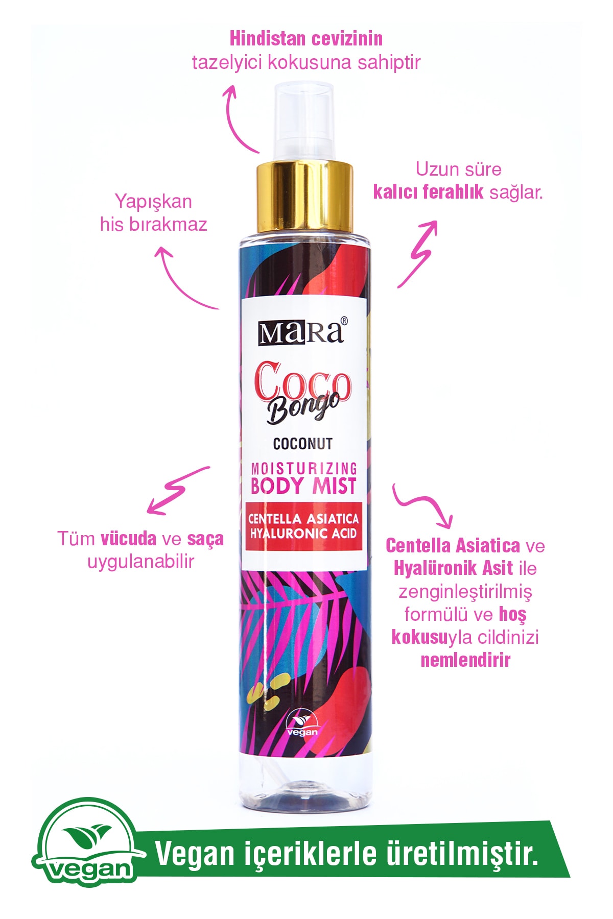 Mara Coco Bongo Centella Asiatica Ve Hyalüronik Asit Içeren Vücut Spreyi 150 ml