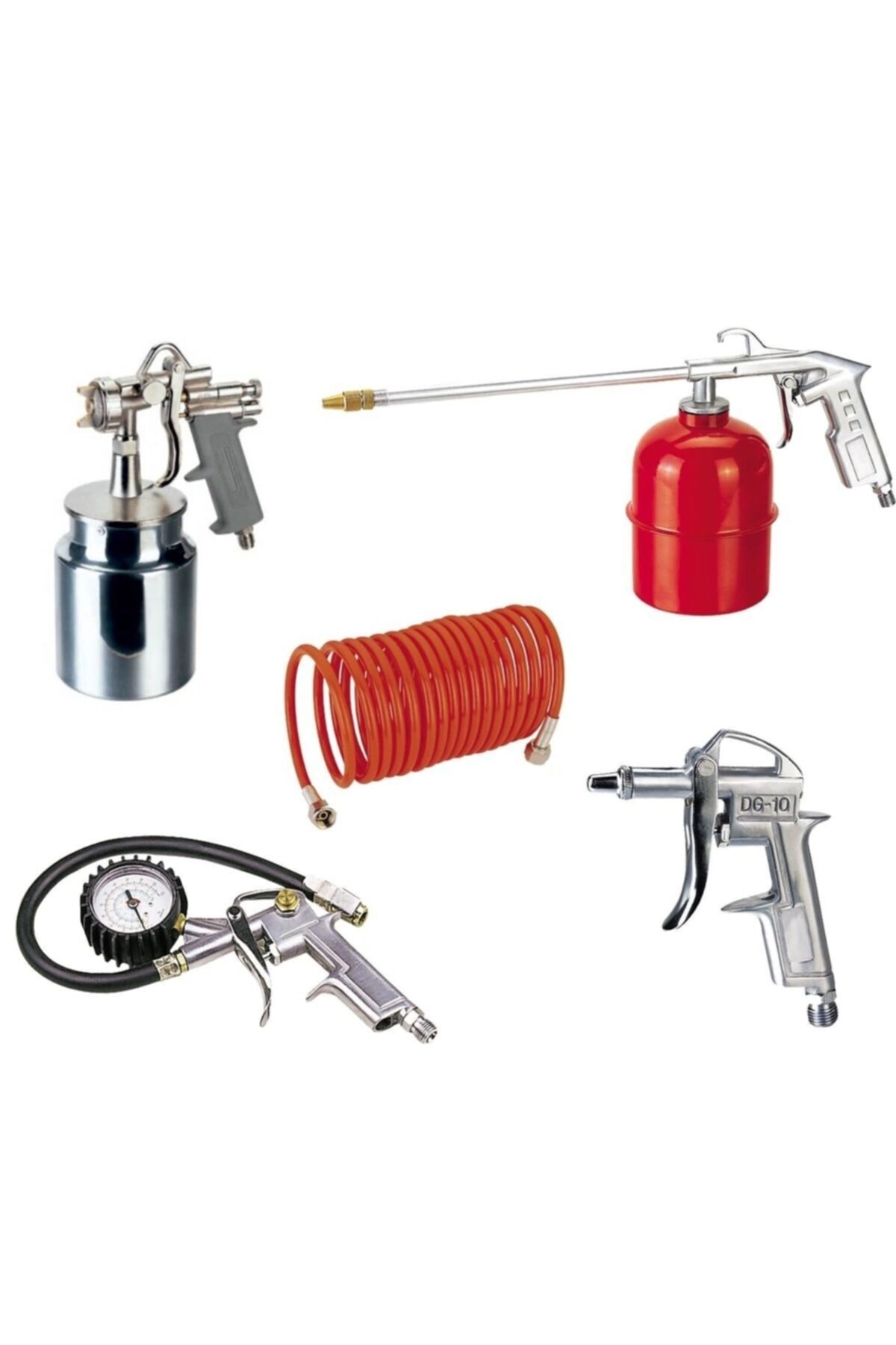 ROWERMAX 5li Havalı Set Boya Tabancası Mazot Tabancası Hava Şişirme Lastik Şişirme Ve Esnek Hortum