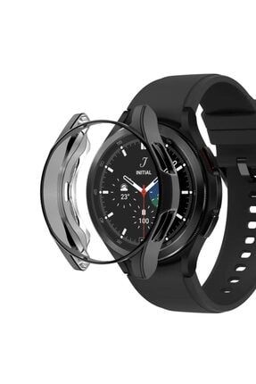Samsung Galaxy Watch 4 Classic 46mm Uyumlu Kılıf 360 Full Round Soft Silicone Siyah CS130-360-RND-SFT-WT4-CL-46MM