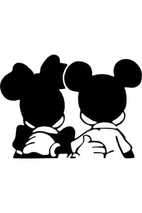 Arkası Dönük Mickey Minnie | Araba Laptop Duvar Folyo Sticker 10 X 7 Cm PRA-5233176-4240