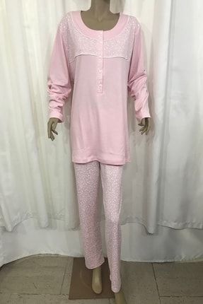 Kadın Ultra Battal Patlı Pijama Takım-14275 Somon