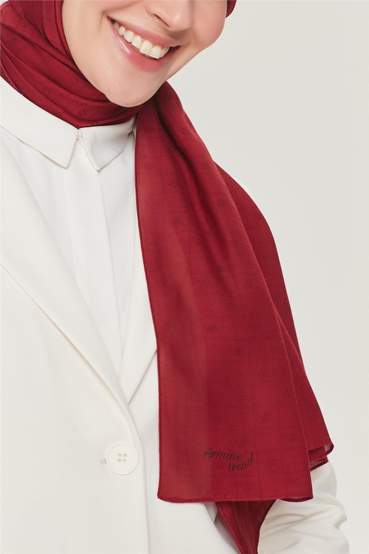 شال زنانه بورگوندی آرمینه | ASYARMSUNŞAL اورجینال - تصویر 2