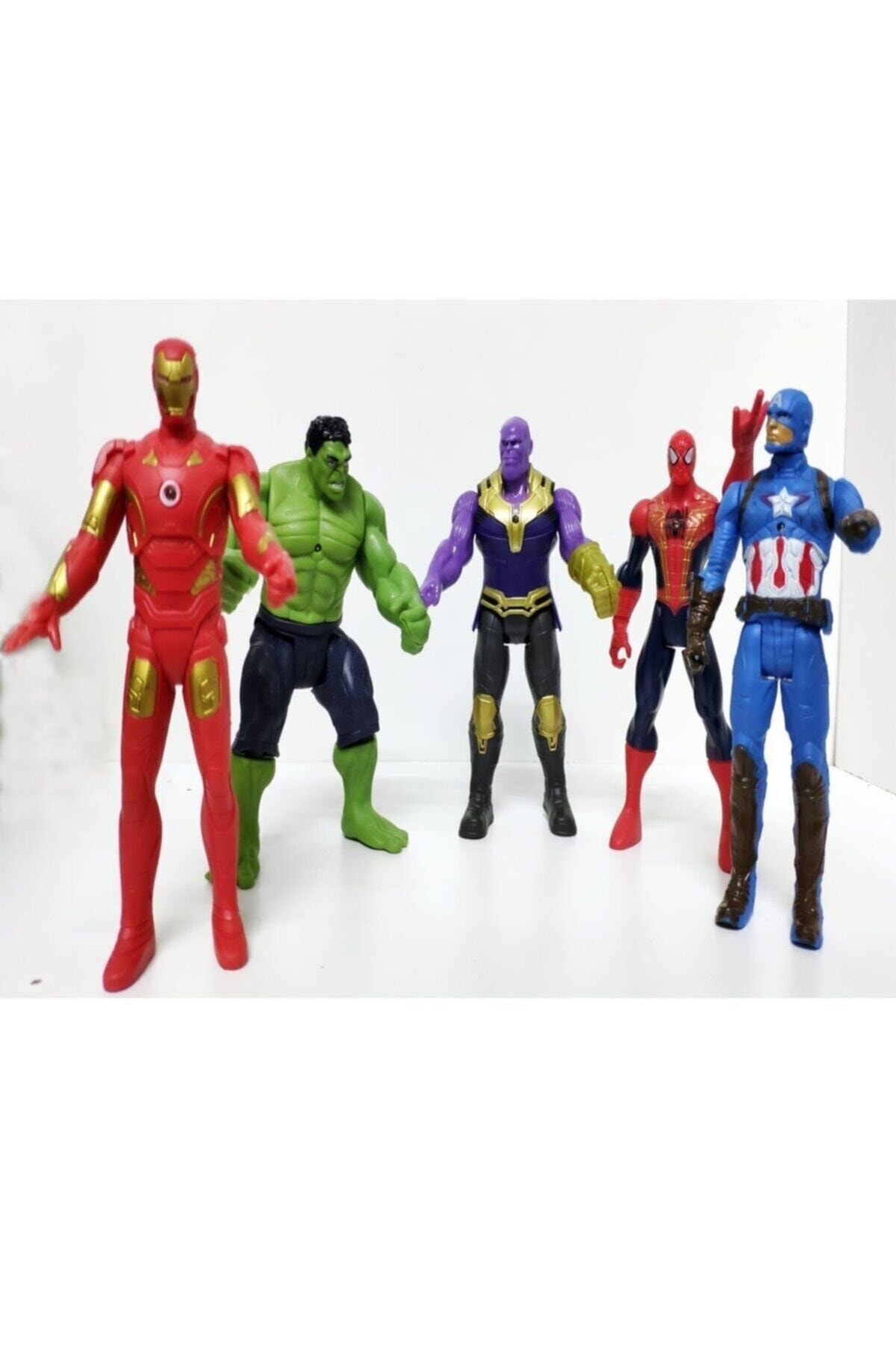 AVENGERS Thanos Örümcek Adam Ironman Hulk Oyuncak Işıklı 5li Set 15 Cm fotoğrafı 3 (önizleme)